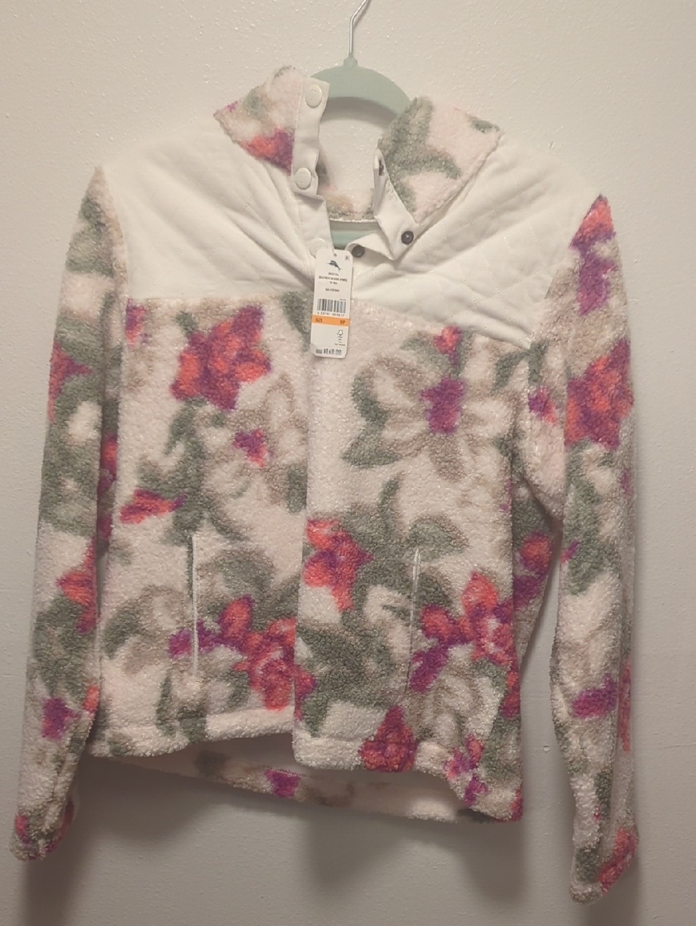 NWT Tommy Bahama Beachway Blooms Hybrid 1/4-Snap Pullover Size Small